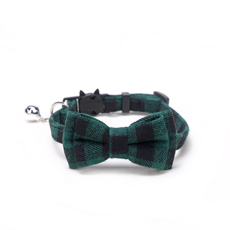 Pet Collar Bell Bow British Plaid - Pet Store