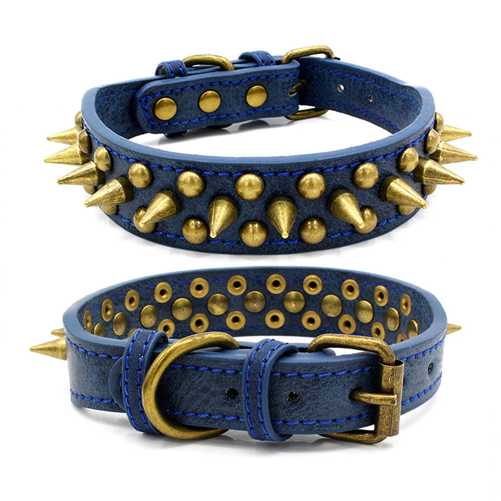 Bronze pointed rivet pet collar - Pet Store