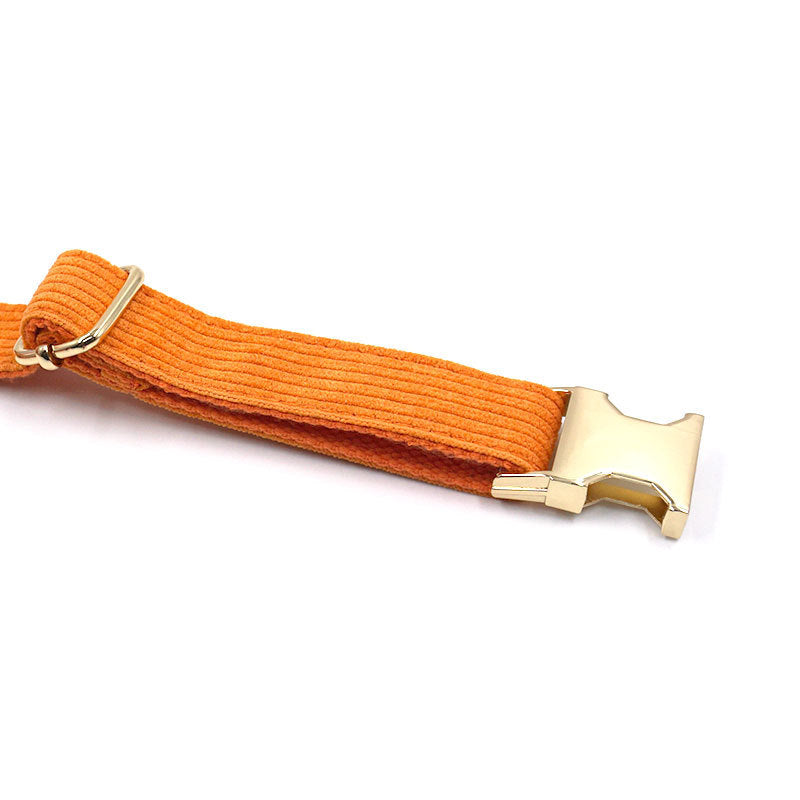 Pet Collar Metal Buckle Soft Corduroy Thick Striped Dog Collar - Pet Store