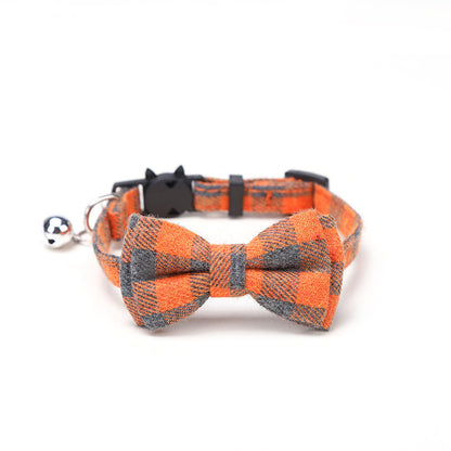 Pet Collar Bell Bow British Plaid - Pet Store