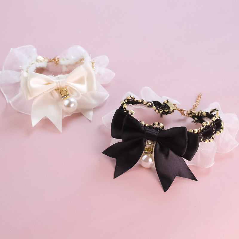 New Lace Elastic Bow Pet Collar - Pet Store