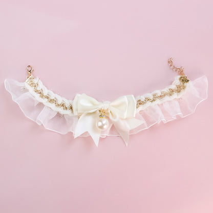 New Lace Elastic Bow Pet Collar - Pet Store