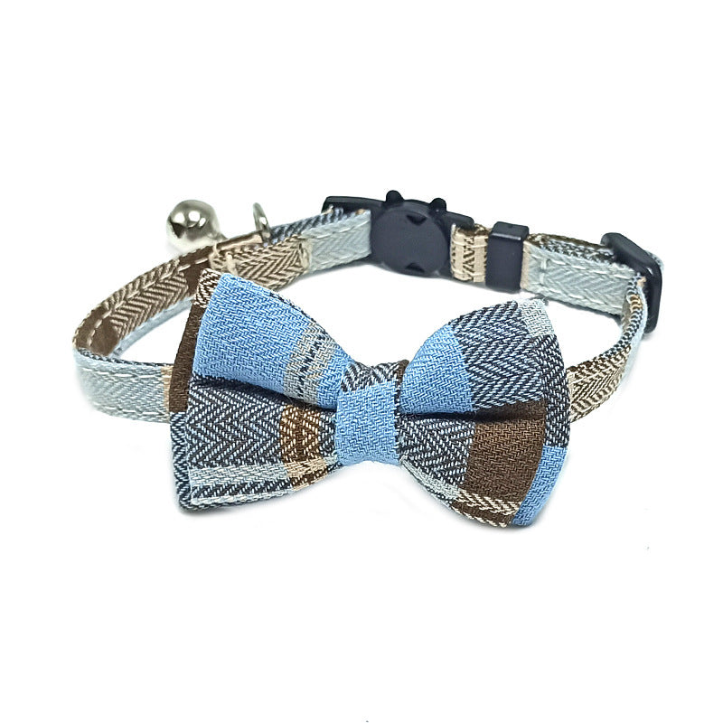 Pet Collar Bell Bow British Plaid - Pet Store