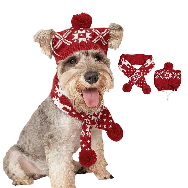 Pet Cat Dog Knitting Christmas Scarf Accessories - Pet Store