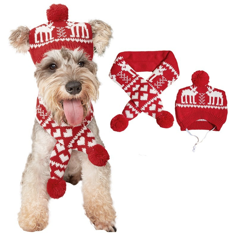 Pet Cat Dog Knitting Christmas Scarf Accessories - Pet Store