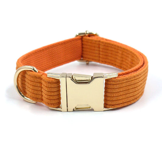 Pet Collar Metal Buckle Soft Corduroy Thick Striped Dog Collar - Pet Store