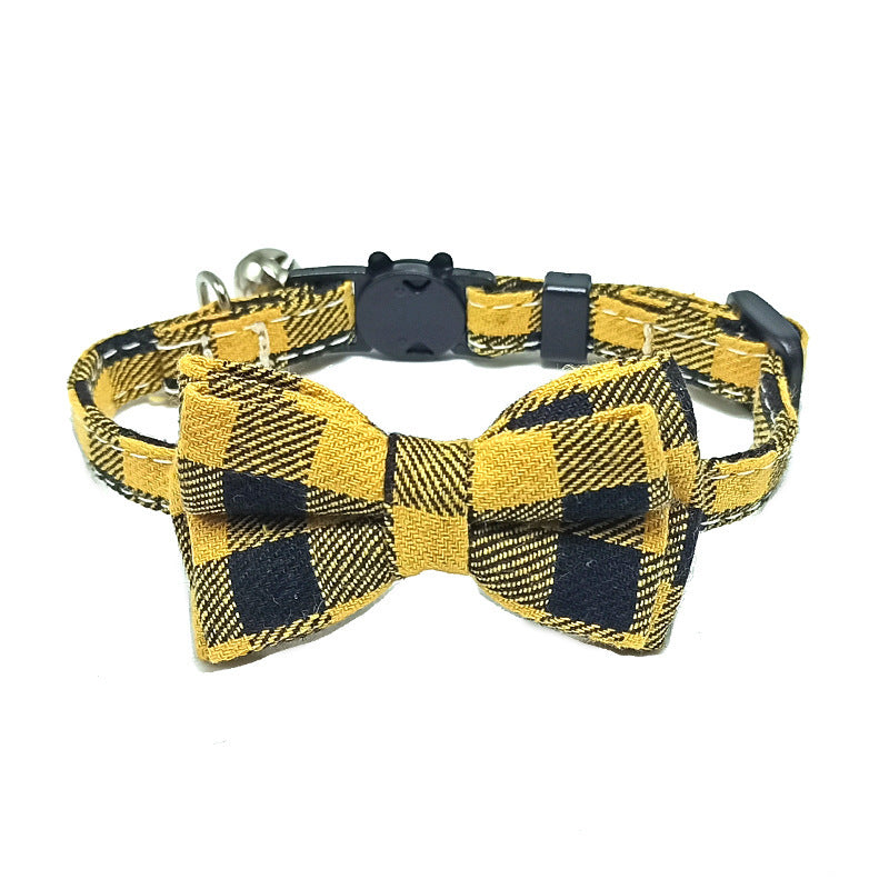 Pet Collar Bell Bow British Plaid - Pet Store