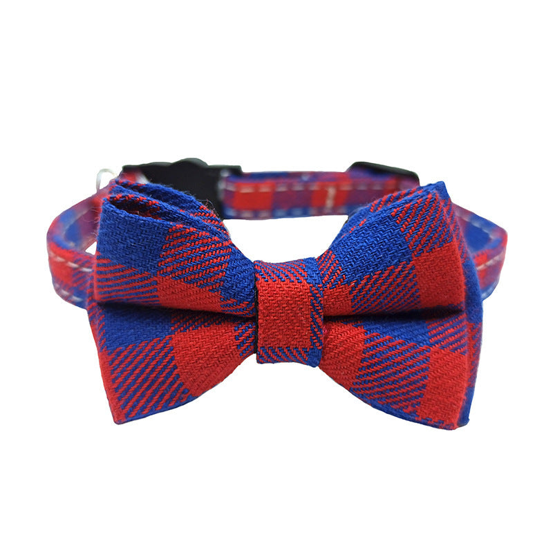 Pet Collar Bell Bow British Plaid - Pet Store