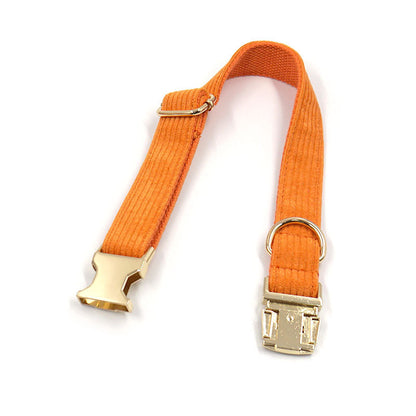 Pet Collar Metal Buckle Soft Corduroy Thick Striped Dog Collar - Pet Store