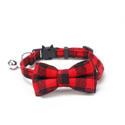 Pet Collar Bell Bow British Plaid - Pet Store