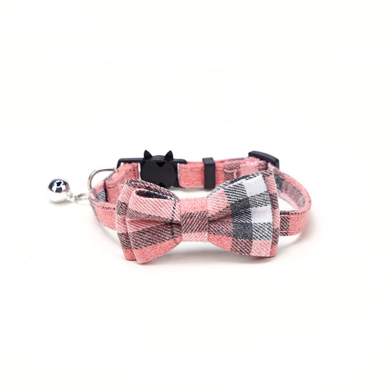 Pet Collar Bell Bow British Plaid - Pet Store