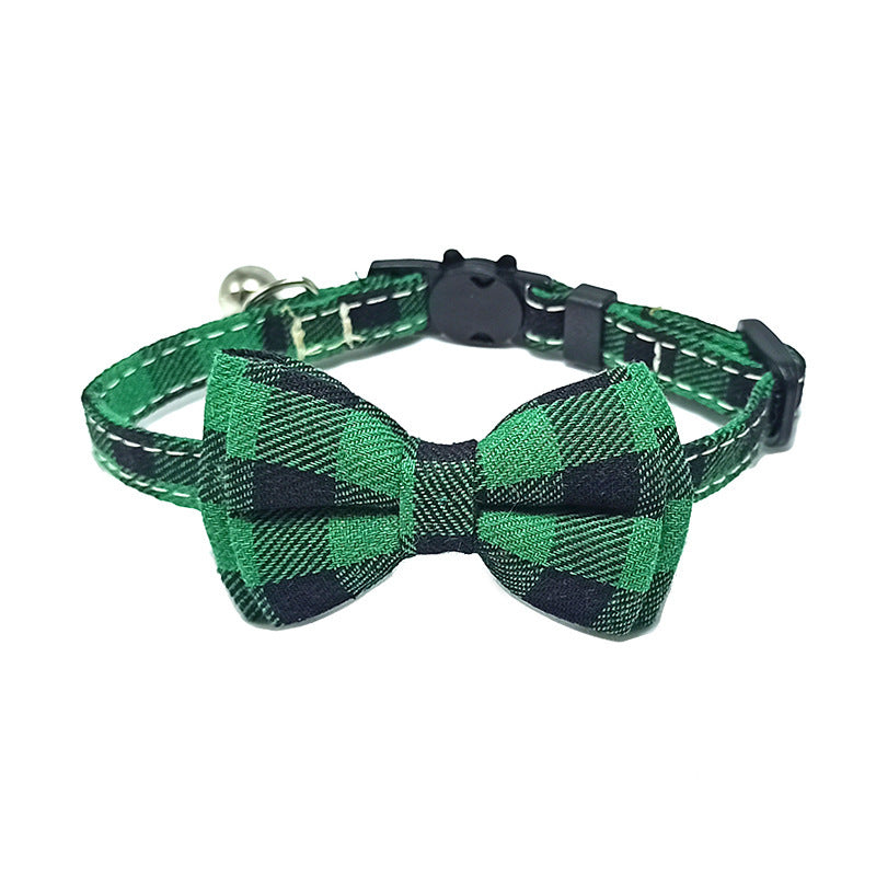 Pet Collar Bell Bow British Plaid - Pet Store