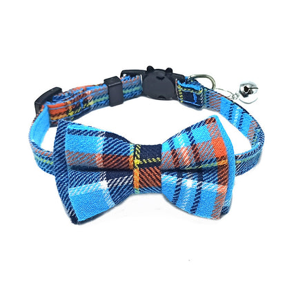 Pet Collar Bell Bow British Plaid - Pet Store