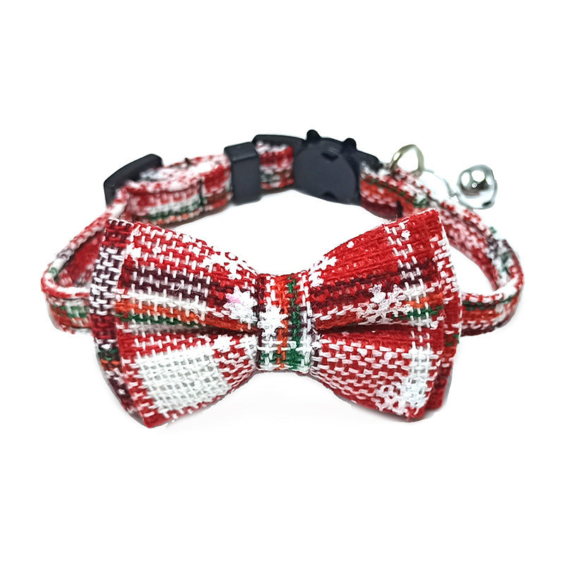 Pet Collar Bell Bow British Plaid - Pet Store